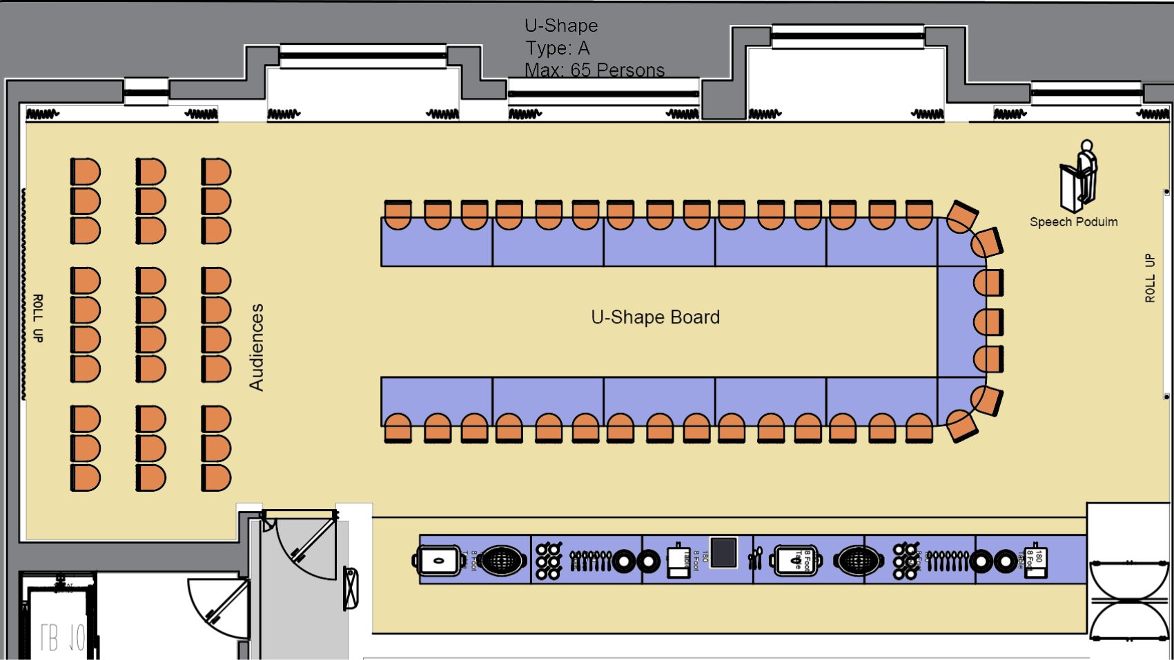 U Shape layout meeting elyseehotel